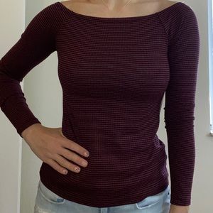 Red and black striped long sleeve